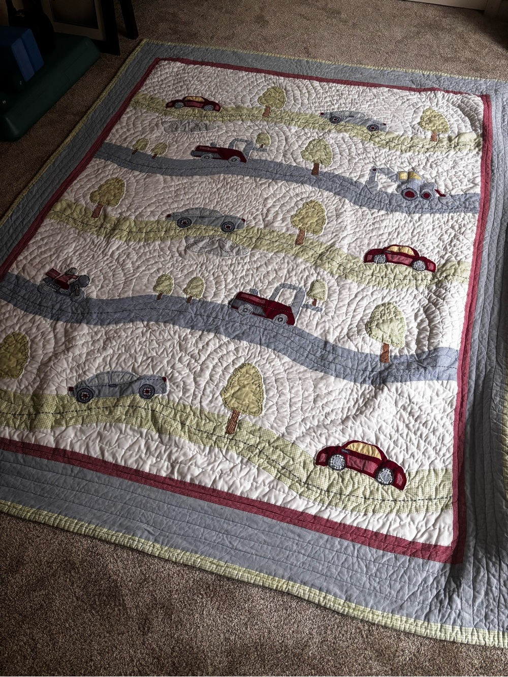 Vintage Amish Hand stitched Car Quilt - Pottery Barn Kids style ( but better)